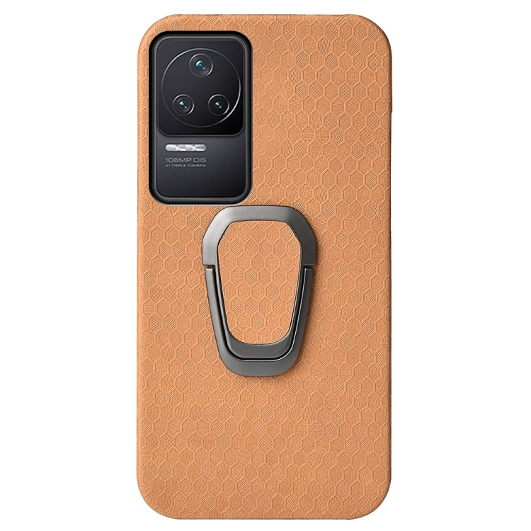 For Xiaomi Redmi K50 Pro Ring Holder Honeycomb PU Phone Case