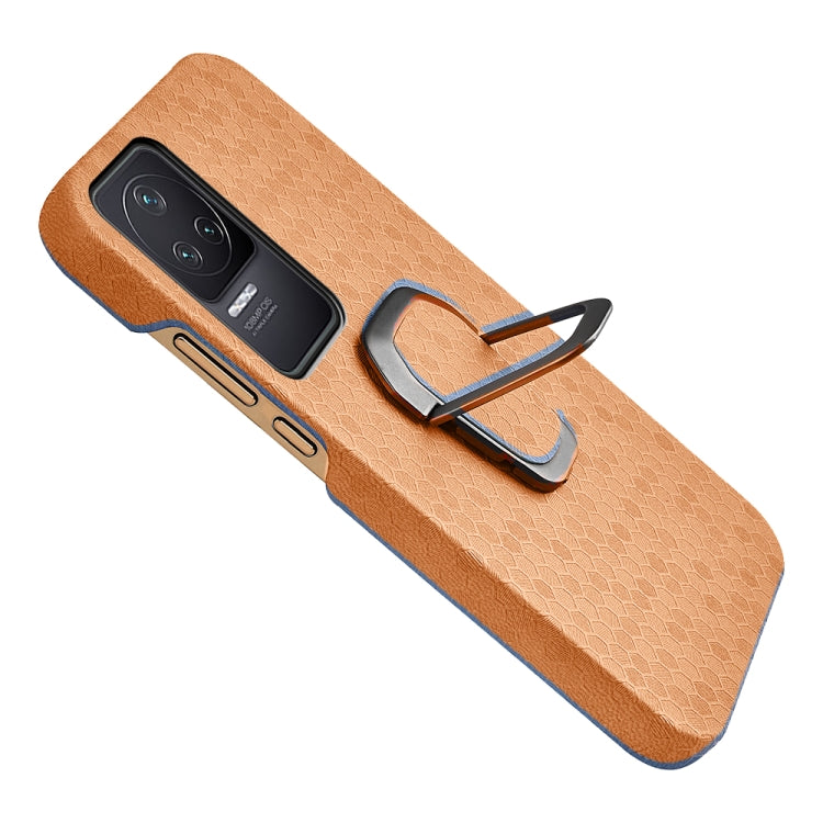 For Xiaomi Redmi K50 Pro Ring Holder Honeycomb PU Phone Case