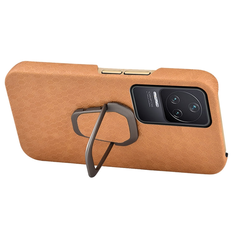 For Xiaomi Redmi K50 Pro Ring Holder Honeycomb PU Phone Case