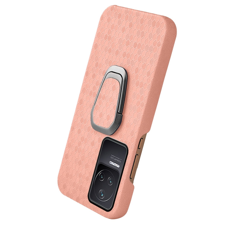 For Xiaomi Redmi K50 Pro Ring Holder Honeycomb PU Phone Case