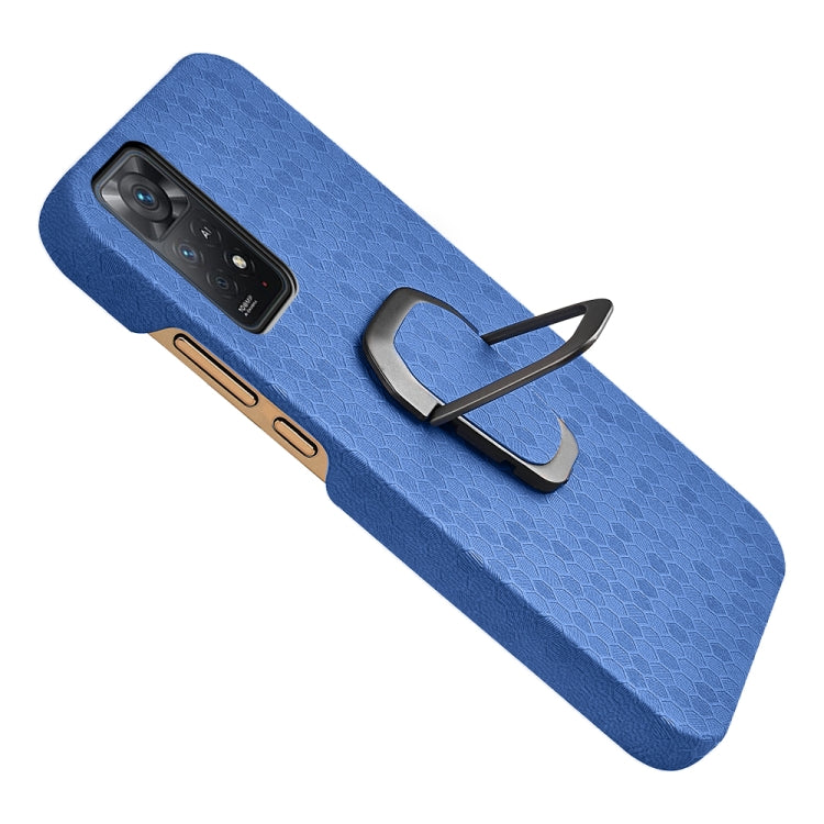 For Xiaomi Redmi Note 11 Pro Global Ring Holder Honeycomb PU Phone Case