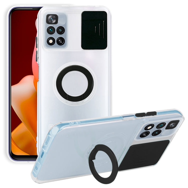 For Xiaomi Redmi Note 11 4G Global Sliding Camshield TPU Phone Case with Ring Holder