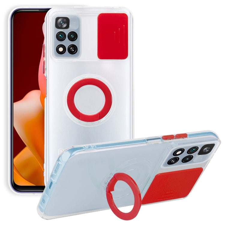 For Xiaomi Redmi Note 11 Pro+ 5G Sliding Camshield TPU Phone Case with Ring Holder