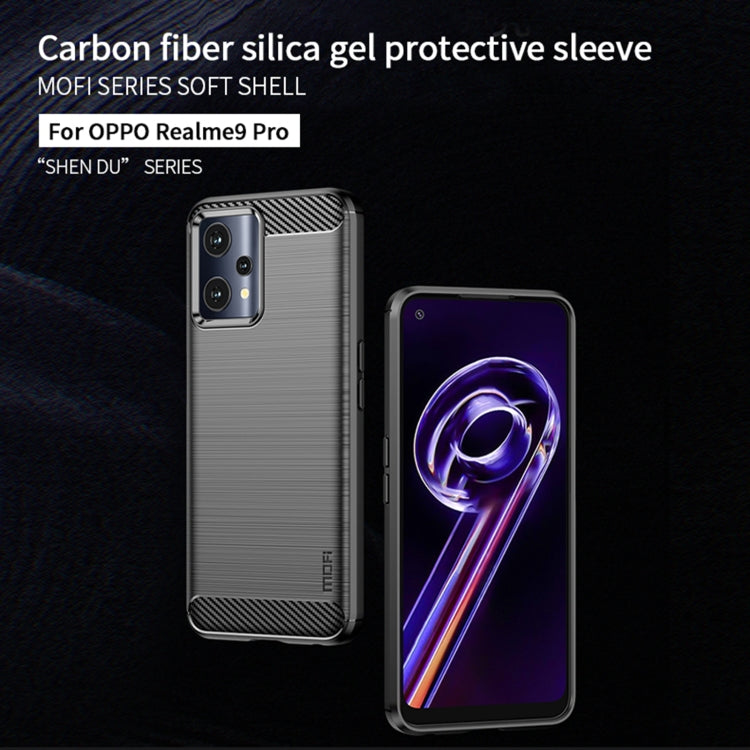 For OPPO Realme 9 Pro / Realme V25 MOFI Gentleness Brushed Carbon Fiber Soft TPU Case