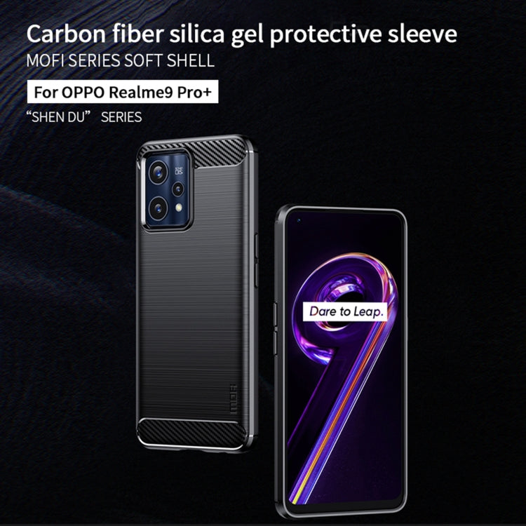 For OPPO Realme 9 Pro+ MOFI Gentleness Brushed Carbon Fiber Soft TPU Case