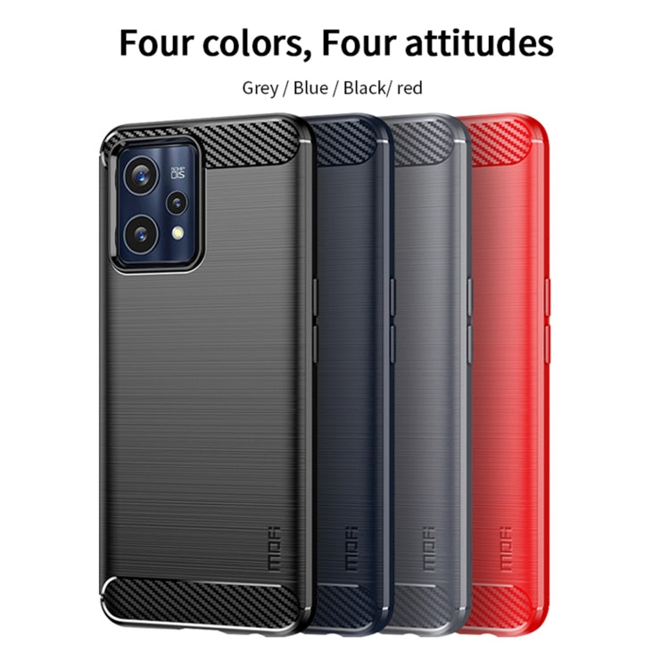 For OPPO Realme 9 Pro+ MOFI Gentleness Brushed Carbon Fiber Soft TPU Case