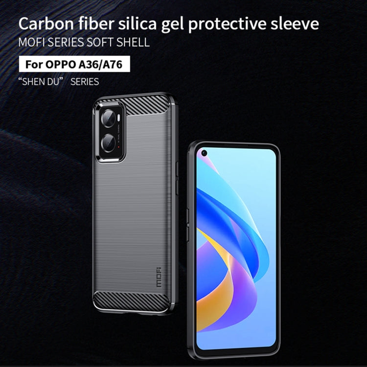 For OPPO A36 / A76 / Realme 9i MOFI Gentleness Brushed Carbon Fiber Soft TPU Case