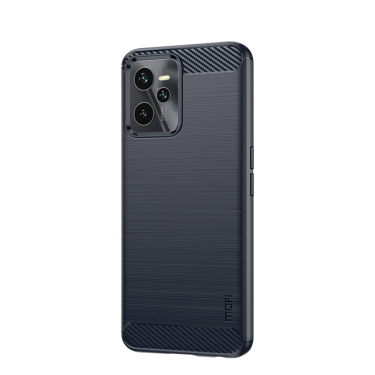 For OPPO Realme C35 MOFI Gentleness Brushed Carbon Fiber Soft TPU Case