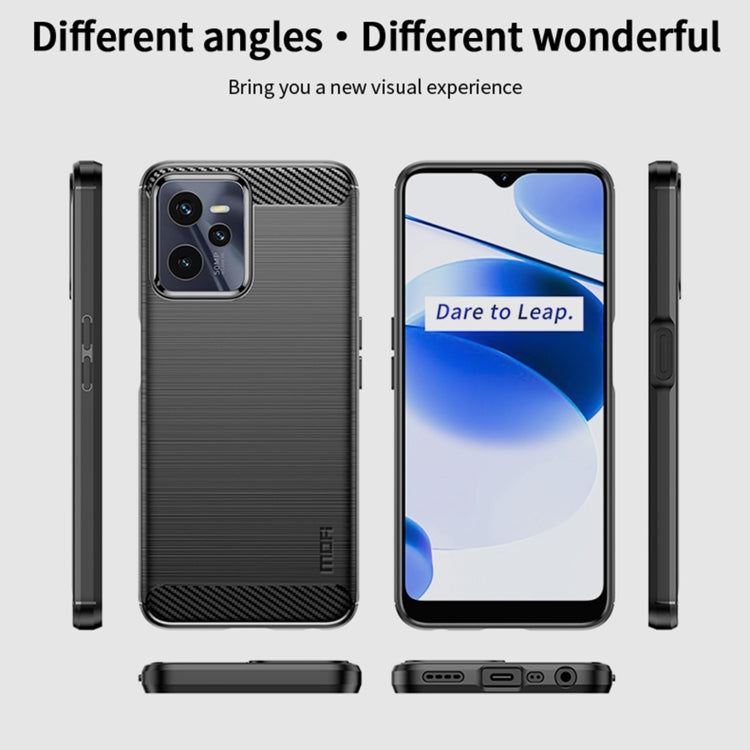 For OPPO Realme C35 MOFI Gentleness Brushed Carbon Fiber Soft TPU Case