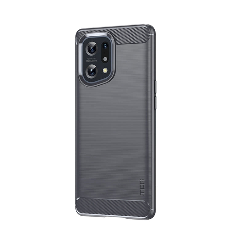 For OPPO Find X5 MOFI Gentleness Brushed Carbon Fiber Soft TPU Case