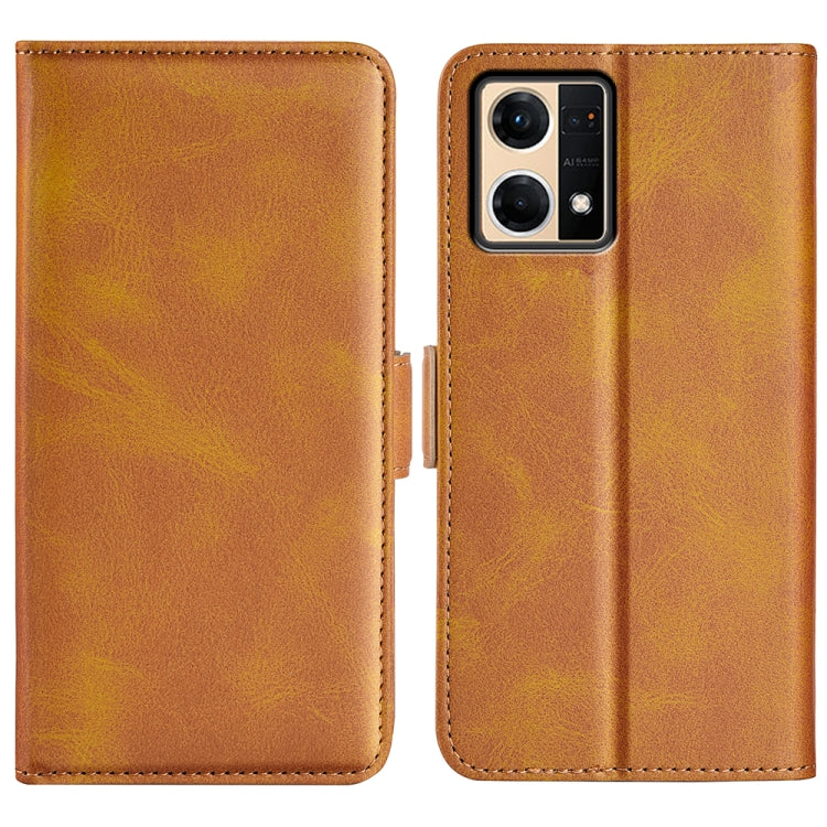 For OPPO Reno7 4G / F21 Pro 4G Dual-side Magnetic Buckle Leather Phone Case