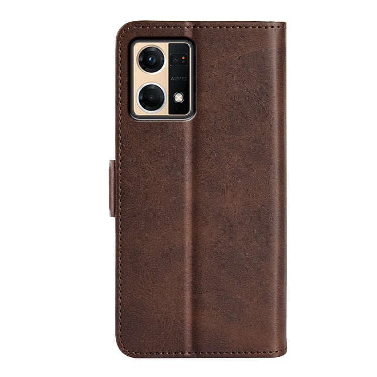 For OPPO Reno7 4G / F21 Pro 4G Dual-side Magnetic Buckle Leather Phone Case