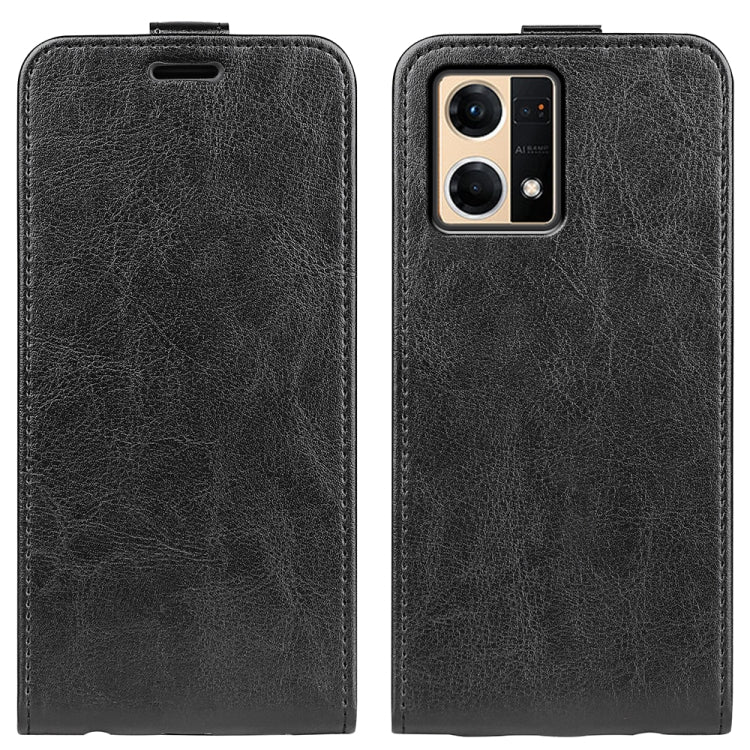 For OPPO Reno7 4G / F21 Pro 4G R64 Texture Vertical Flip Leather Phone Case