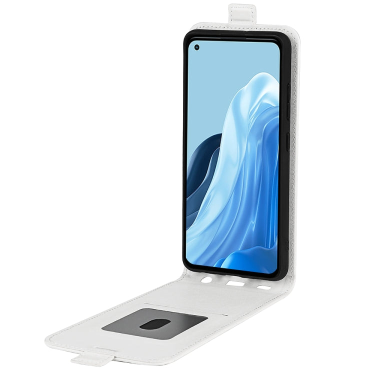 For OPPO Reno7 4G / F21 Pro 4G R64 Texture Vertical Flip Leather Phone Case
