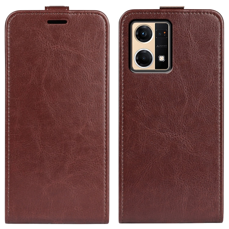 For OPPO Reno7 4G / F21 Pro 4G R64 Texture Vertical Flip Leather Phone Case