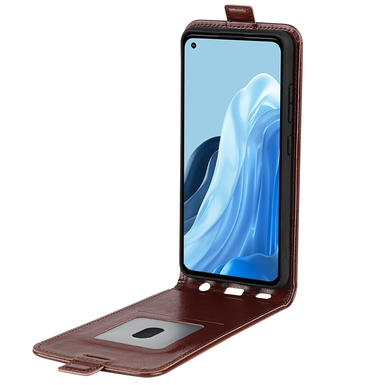 For OPPO Reno7 4G / F21 Pro 4G R64 Texture Vertical Flip Leather Phone Case