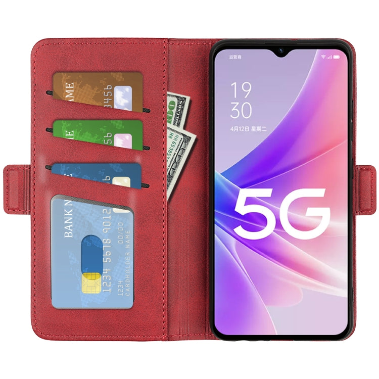 For OPPO A57 5G Dual-side Magnetic Buckle Flip Leather Phone Case