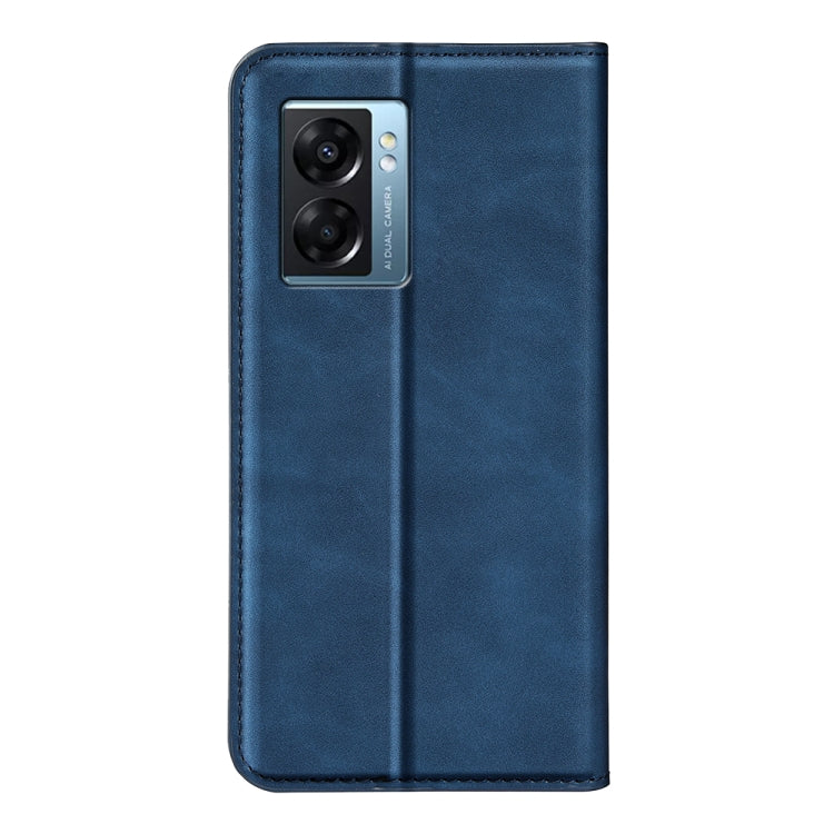 For OPPO A57 5G Retro-skin Magnetic Suction Leather Phone Case