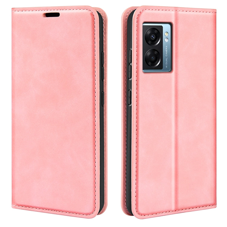 For OPPO A57 5G Retro-skin Magnetic Suction Leather Phone Case