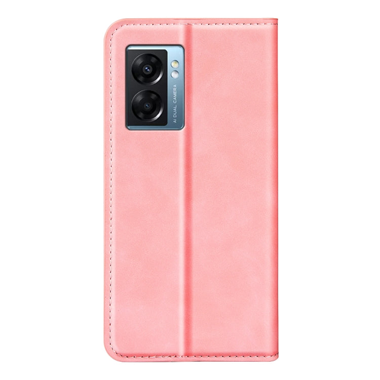 For OPPO A57 5G Retro-skin Magnetic Suction Leather Phone Case
