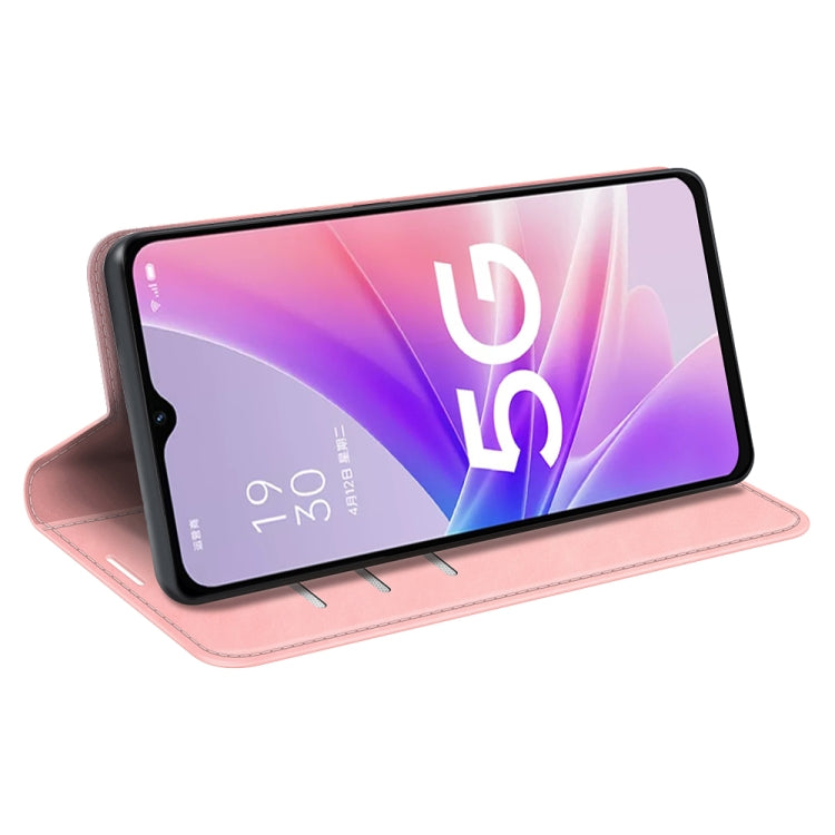 For OPPO A57 5G Retro-skin Magnetic Suction Leather Phone Case