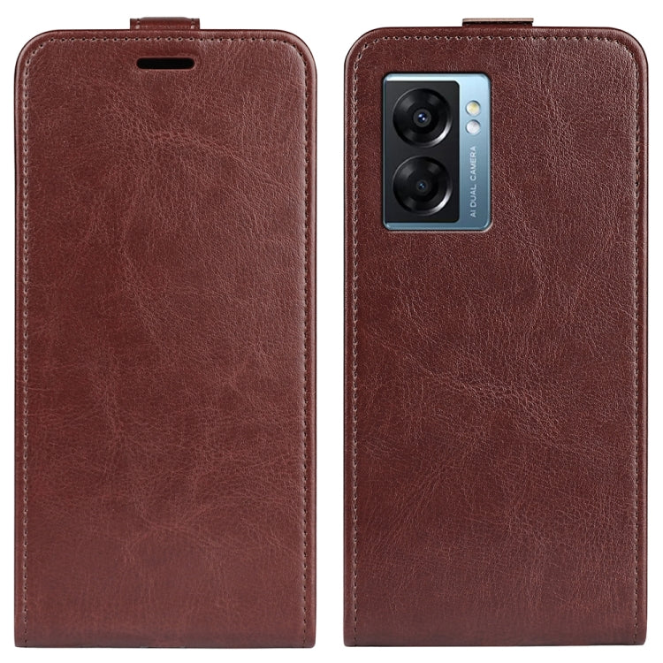 For OPPO A57 5G R64 Texture Vertical Flip Leather Phone Case