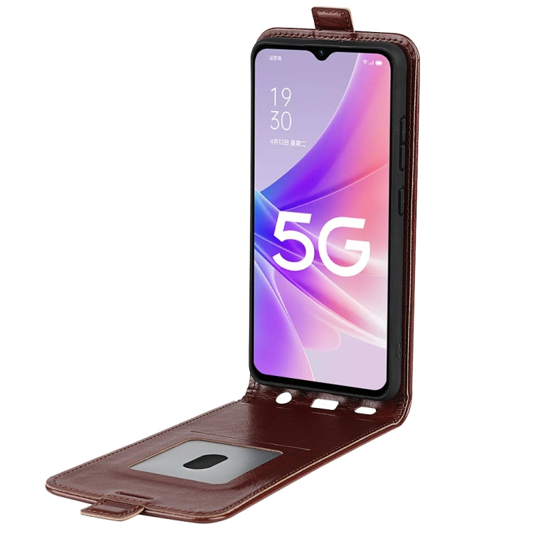 For OPPO A57 5G R64 Texture Vertical Flip Leather Phone Case