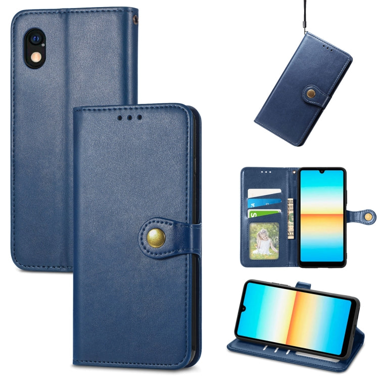 For Sony Xperia Ace III Retro Solid Color Buckle Leather Phone Case