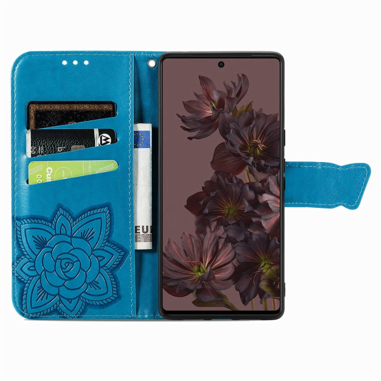 For Google Pixel 7 Pro 5G Butterfly Love Flower Embossed Leather Phone Case