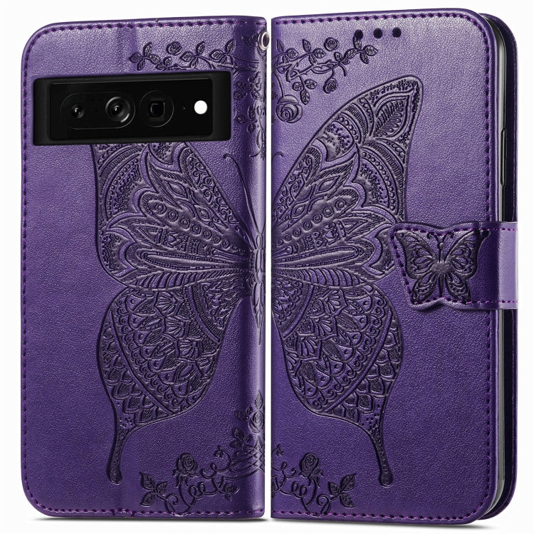 For Google Pixel 7 5G Butterfly Love Flower Embossed Leather Phone Case