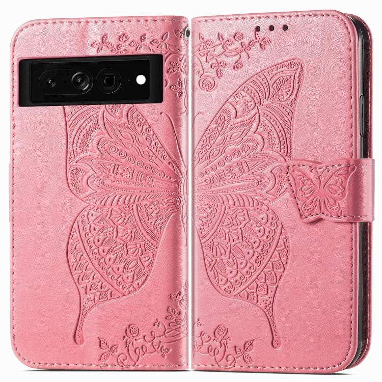 For Google Pixel 7 5G Butterfly Love Flower Embossed Leather Phone Case
