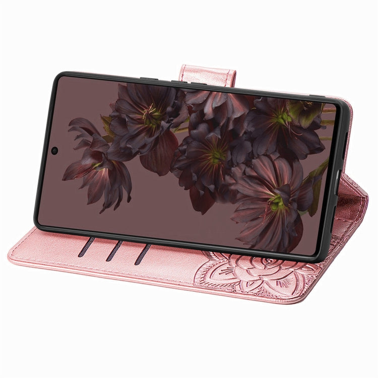 For Google Pixel 7 5G Butterfly Love Flower Embossed Leather Phone Case