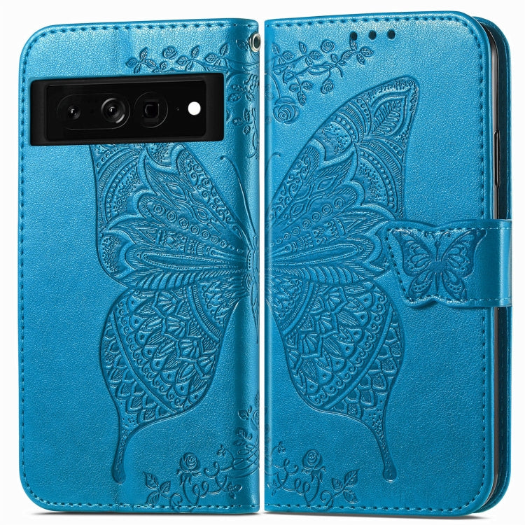For Google Pixel 7 5G Butterfly Love Flower Embossed Leather Phone Case