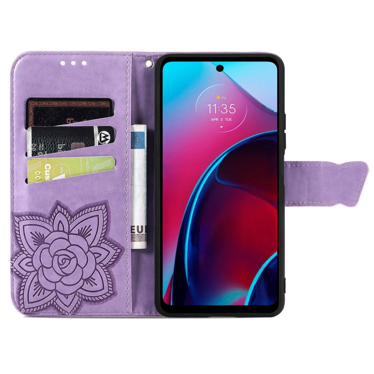 For Motorola Moto G Stylus 5G 2022 Butterfly Love Flower Embossed Leather Phone Case