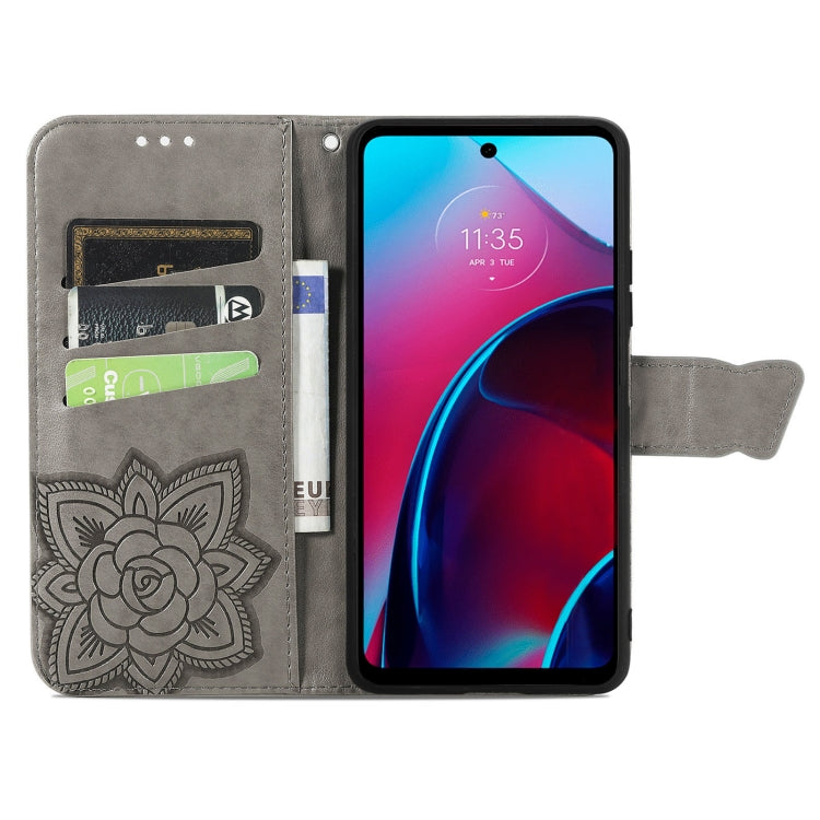 For Motorola Moto G Stylus 5G 2022 Butterfly Love Flower Embossed Leather Phone Case