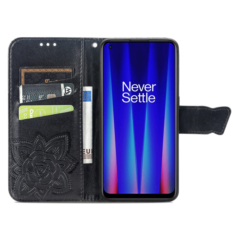For OnePlus Nord CE 2 5G Butterfly Love Flower Embossed Leather Phone Case