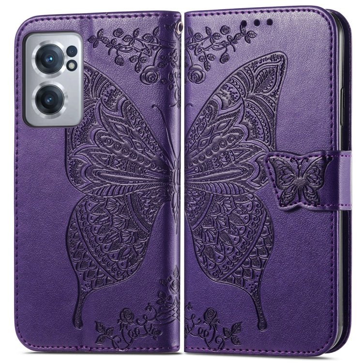 For OnePlus Nord CE 2 5G Butterfly Love Flower Embossed Leather Phone Case