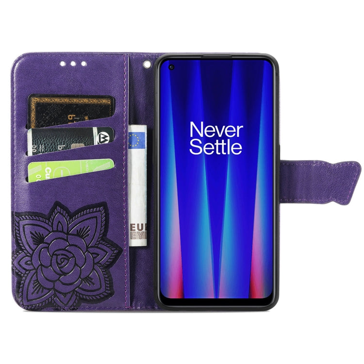 For OnePlus Nord CE 2 5G Butterfly Love Flower Embossed Leather Phone Case
