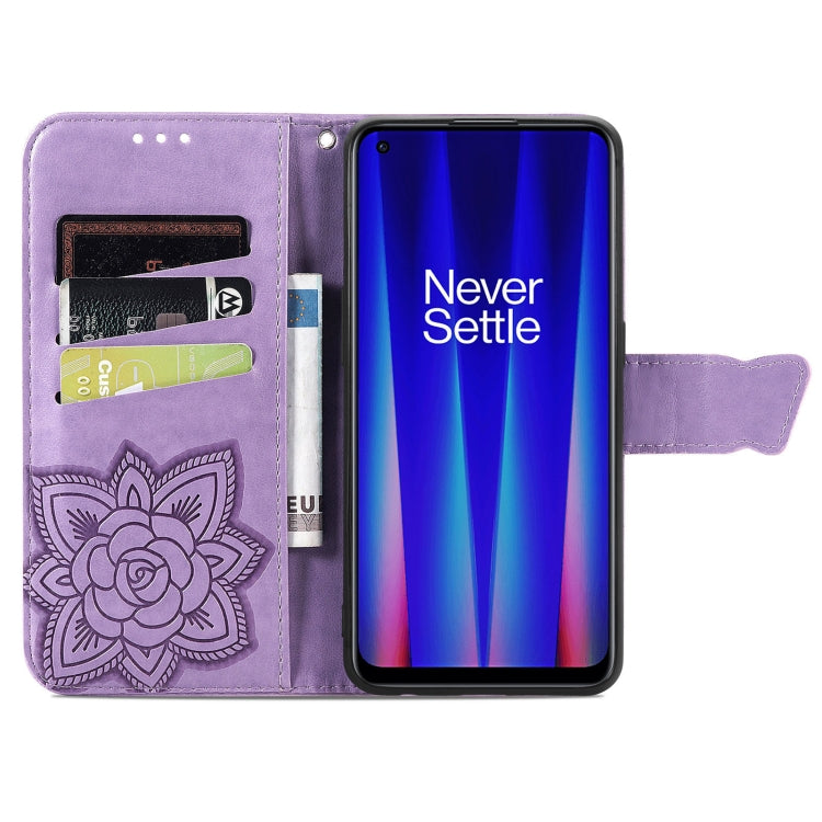For OnePlus Nord CE 2 5G Butterfly Love Flower Embossed Leather Phone Case