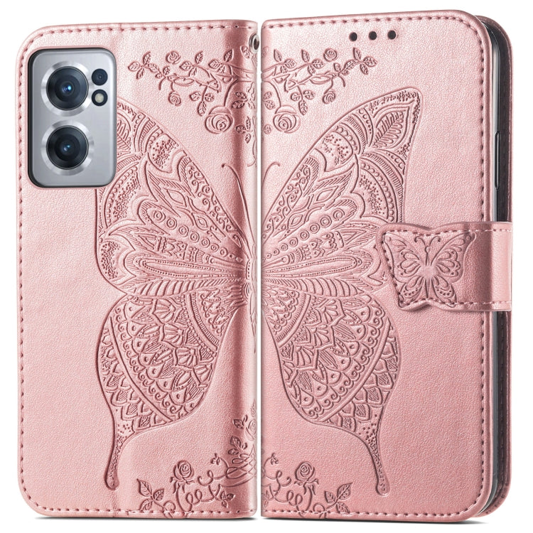 For OnePlus Nord CE 2 5G Butterfly Love Flower Embossed Leather Phone Case
