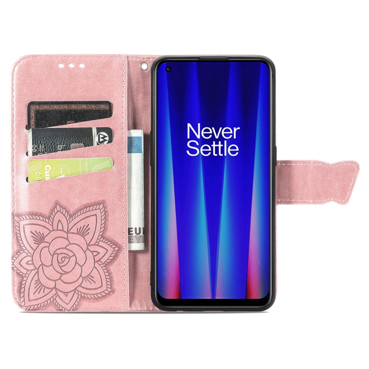 For OnePlus Nord CE 2 5G Butterfly Love Flower Embossed Leather Phone Case