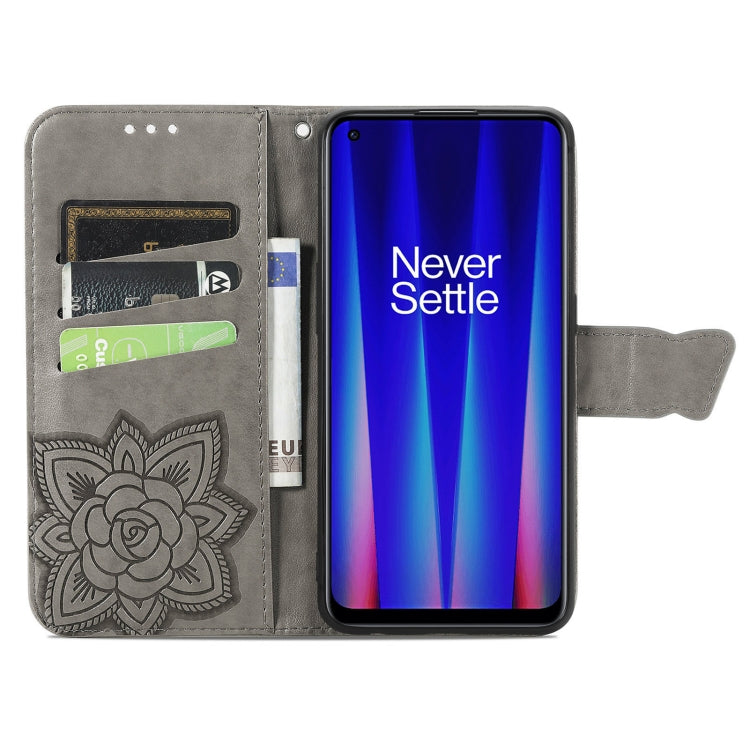 For OnePlus Nord CE 2 5G Butterfly Love Flower Embossed Leather Phone Case