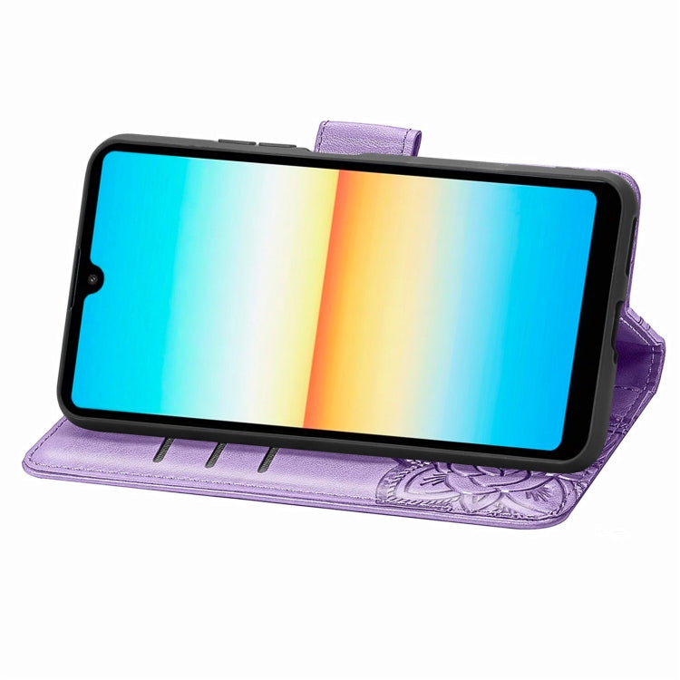 For Sony Xperia Ace III Butterfly Love Flower Embossed Leather Phone Case