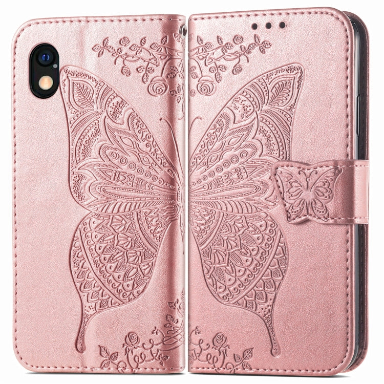 For Sony Xperia Ace III Butterfly Love Flower Embossed Leather Phone Case