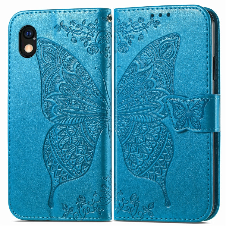 For Sony Xperia Ace III Butterfly Love Flower Embossed Leather Phone Case