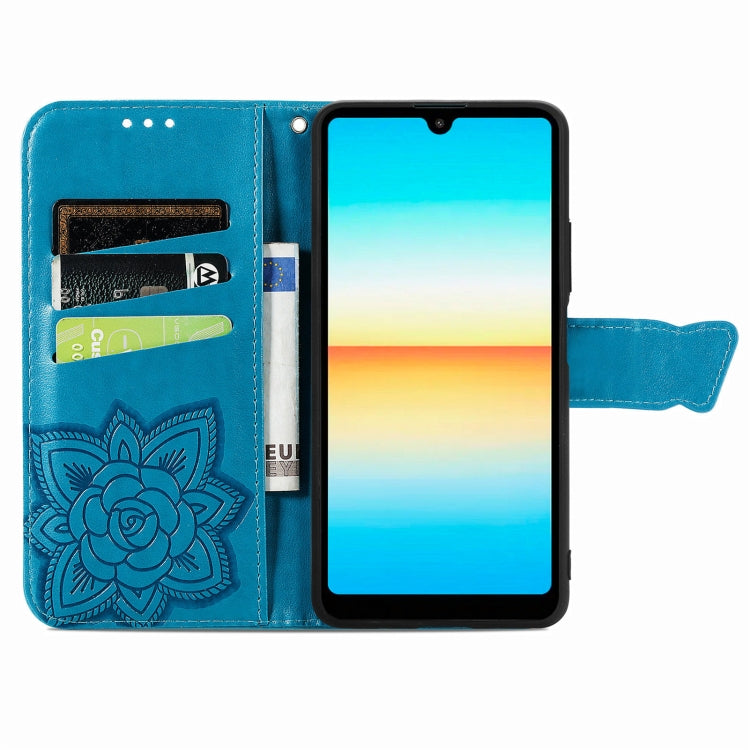 For Sony Xperia Ace III Butterfly Love Flower Embossed Leather Phone Case