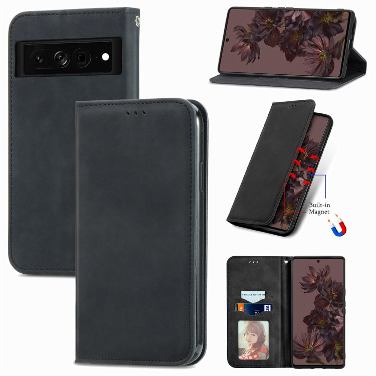 For Google Pixel 7 Pro 5G Retro Skin Feel Magnetic Leather Phone Case