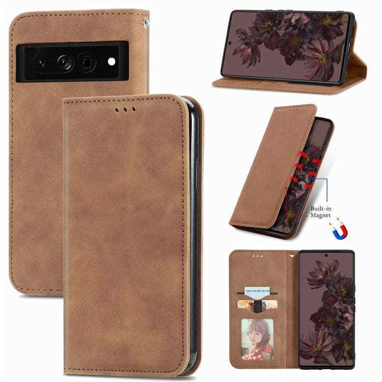 For Google Pixel 7 5G Retro Skin Feel Magnetic Leather Phone Case