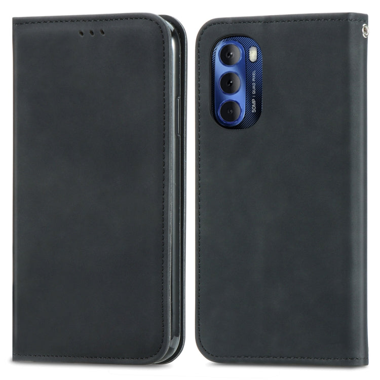 For Motorola Moto G Stylus 5G 2022 Retro Skin Feel Magnetic Leather Phone Case