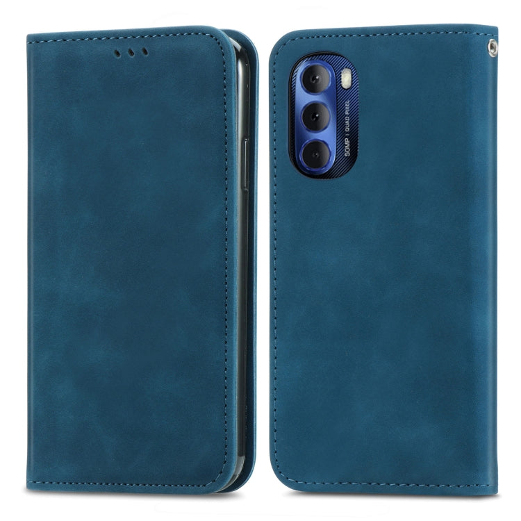 For Motorola Moto G Stylus 5G 2022 Retro Skin Feel Magnetic Leather Phone Case